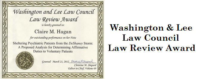 Washington and Lee Law Council Law Review Award