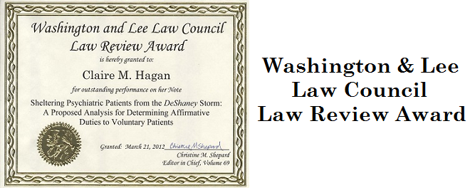 Washington And Lee Law Council Law Review Award Student Scholarship 
