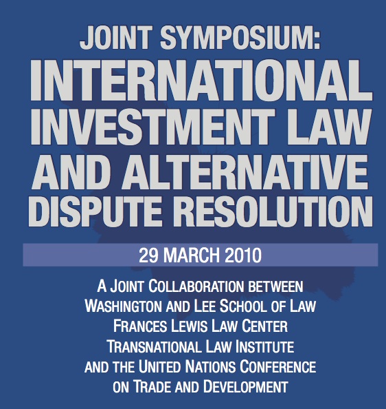 2010: International Investment Law and Alternative Dispute Resolution