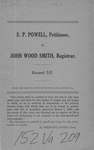 S.P. Powell v. John Wood Smith, Registrar