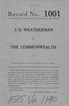 J.D. Weatherman v. Commonwealth of Virginia