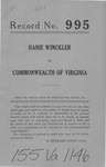 Hanie Winckler v. Commonwealth of Virginia