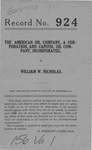 The American Oil Company, Inc. and Capitol Oil Company, Inc., v. William W. Nicholas