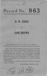 D.W. Sykes v. Jane Brown