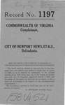 Commonwealth of Virginia v. City of Newport News, et al.