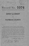 Ernst and Ernst v. Patrick County