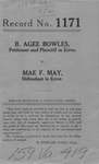 B. Agee Bowles v. Mae F. May