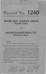 Western Union Telegraph Company v. Marjorie Elizabeth Phelps, etc.