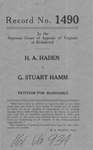 H.A. Haden v. G. Stuart Hamm