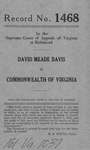 David Meade Davis v. Commonwealth of Virginia