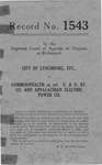 City of Lynchburg v. Commonwealth Ex Rel., C.&O. Railway Company and Appalachian Electric Power Company