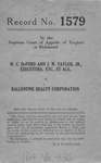 W.C. Deford and J.W. Taylor, Jr., Executors of J. Wiley Halstead, deceased, et al.,  v. Ballentine Realty Corporation