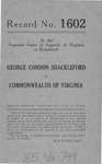 George Condon Shackleford v. Commonwealth of Virginia