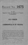 Pat O' Brien v. Commonwealth of Virginia