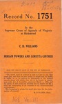 C. H. Williams v. Miriam Powers and Loretta Ginther