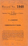 F. A. Robertson v. Commonwealth of Virginia