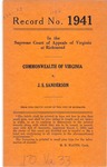 Commonwealth of Virginia v. J. S. Sanderson