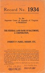 The Federal Land Bank of Baltimore v. Everett. P. Parks, Sheriff, etc.