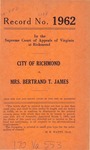 City of Richmond v. Mrs. Bertrand T. James