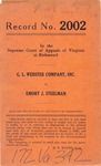 G. L. Webster Company, Inc. v. Emory J. Steelman