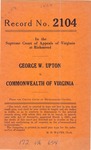 George W. Upton v. Commonwealth of Virginia