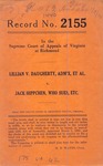 Lillian V. Daugherty, Administratrix, et al. v.  Jack Hippchen, Who Sues, etc.