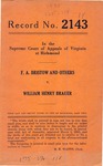 F. A. Bristow, et al. v. William Henry Brauer