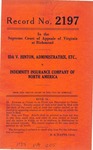 Ida V. Hinton, Administratrix of the Estate of Lionel W. Hinton, deceased v. Indemnity Insurance Company of North America
