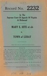 Mary E. Hite, et al. v. Town of Luray