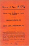 Virginia Stage Lines, Inc. v. Lena R. Lesny, Administratrix, etc.