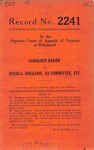 Caroleen Baker v. Hugh L. Holland, as Committee, etc.