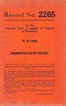 W. W. Carr v. Commonwealth of Virginia