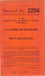 W. G. Saunders and William Smith v. Mary H. Hall, Administratrix of the Estate of Erwin Nolan Hall,deceased