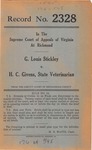 G. Louis Stickley v. H. C. Givens, State Veterinarian
