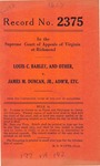 Louis C. Barley, et al. v. James M. Duncan, Jr., Administrator, etc.