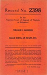 William E. Garrison v. Sallie Burns, an Infant, etc.