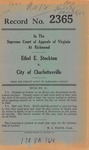 Ethel E. Stockton v. City of Charlottesville