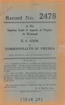 E. C. Cook v. Commonwealth of Virginia