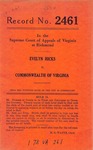 Evelyn Hicks v. Commonwealth of Virginia
