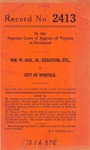 William W. Old, Jr., Executor, etc. v. City of Norfolk