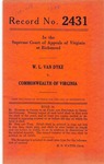 W. L. Van Dyke v. Commonwealth of Virginia