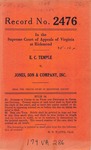 E. C. Temple v. Jones, Son & Company, Inc.