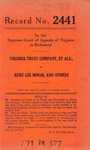 Virginia Trust Company, et al. v. Ruby Lee Minar, et al.