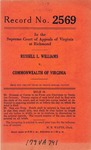 Russell L. Williams v. Commonwealth of Virginia