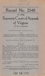 City of Roanoke v. James W. Michael's Bakery Corporation and Commonwealth of Virginia