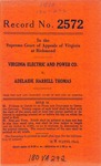 Virginia Electric and Power Company v. Adelaide Harrell Thomas