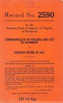 Commonwealth of Virginia and City of Richmond v. Leonard Meyer, et als.