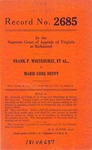 Frank P. Whitehurst and Grayson M. Whitehurst, Executors, etc., v. Marie Core Duffy