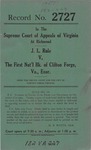 J. L. Rule v. The First National Bank of Clifton Forge, Va., Executor
