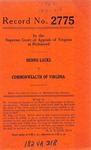Henno Lacks v. Commonwealth of Virginia